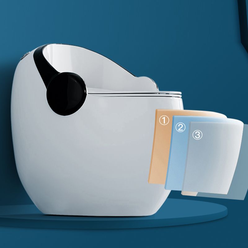 Contemporary Floor Mount Flush Toilet Seat Included Toilet Bowl for Washroom