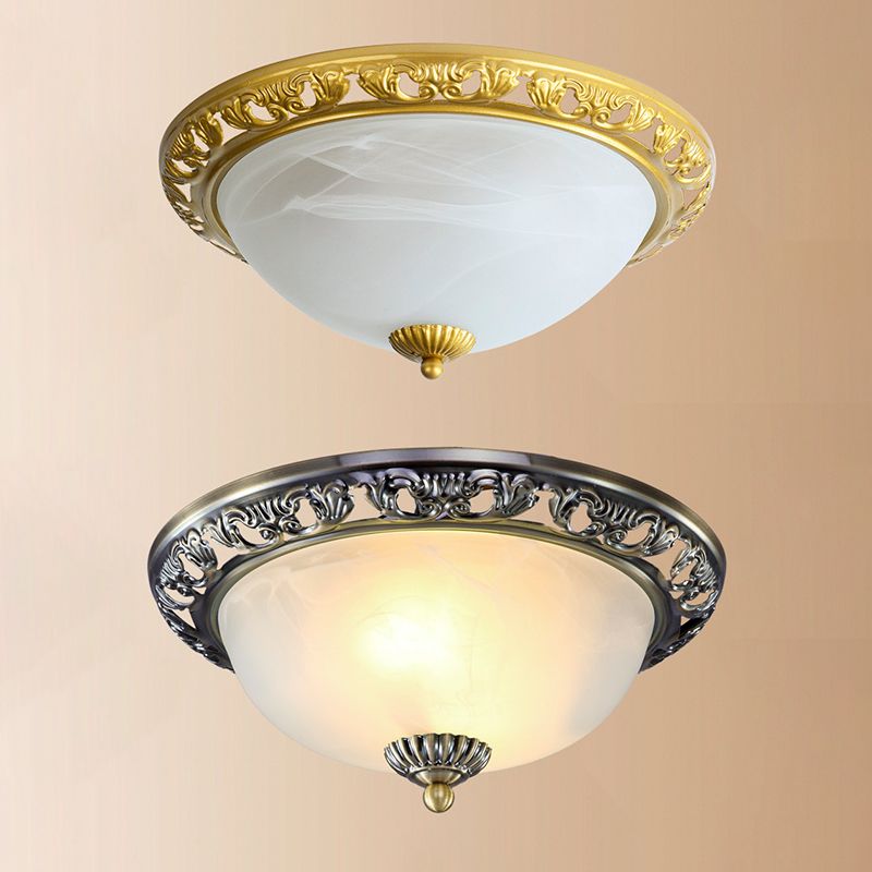 Minimalismo tradizionale lampada da soffitto con paralume in vetro, luce da incasso per salotto