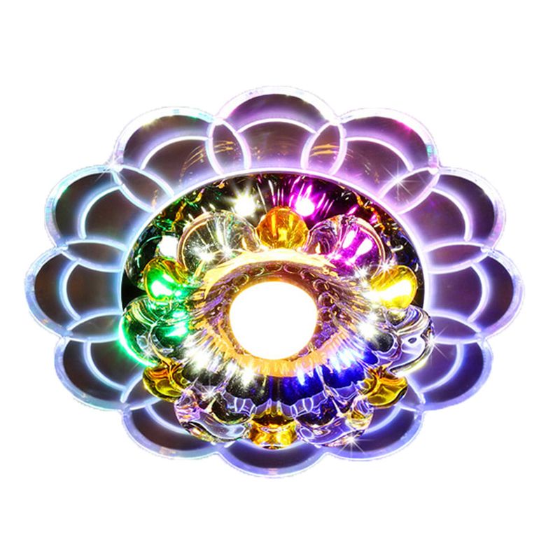 LED-Kristall-Deckenleuchte, moderne Flur-Unterputz-Deckenleuchte mit Loch 2–3,5 Zoll Durchmesser