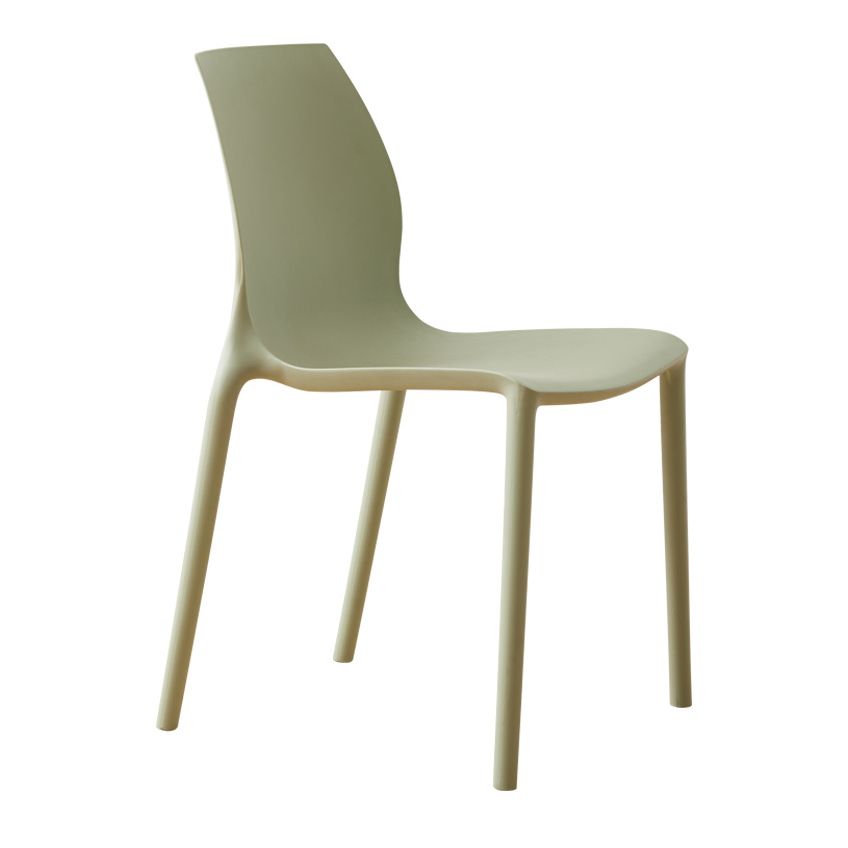 Scandinavian Armless Dining Chairs Plastic Indoor Stackable Solid Back Side Chair