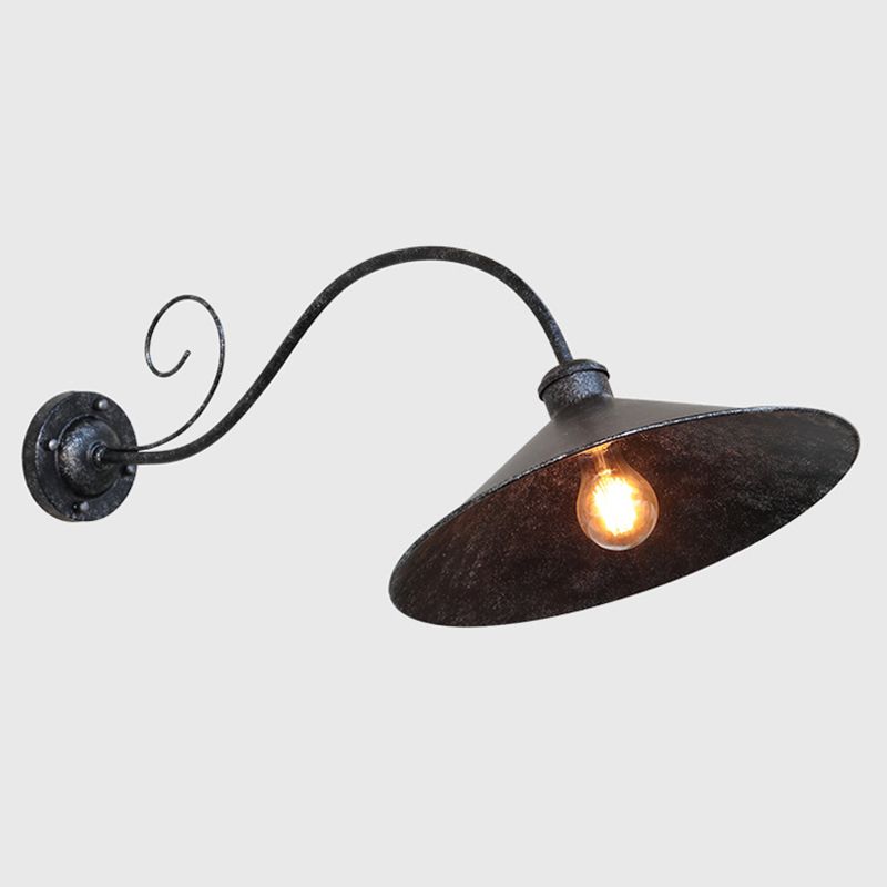 Industrielle Vintage -Wandleuchte -Leuchten im Freien mit Schmiedeeiseisen -Wand montiertes Licht