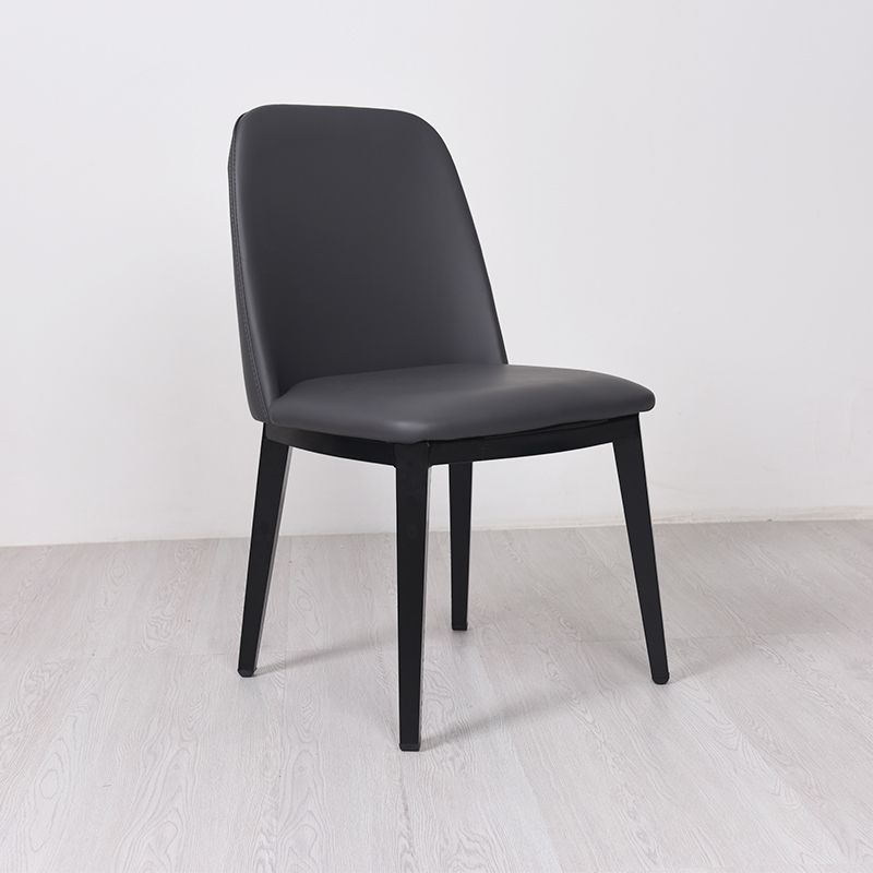 Contemporary Style Dining Side Chair Armless Kitchen Chair with Wooden Legs