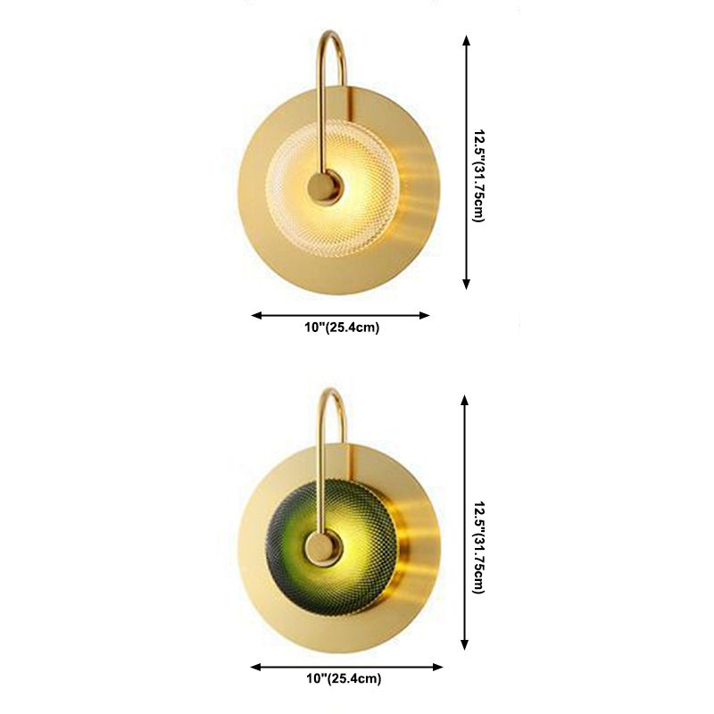 Modern Circle Wall Mounted Light Glass 1-Light Wall Lamps for Living Room