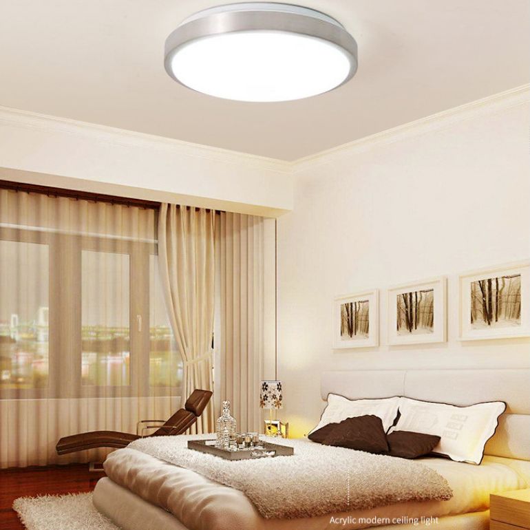 1-Licht Ronde Flush Mount Plafond Verlichtingsarmatuur Moderne Stijl Acryl Led Flush Licht
