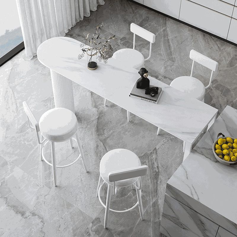 Specialty Pub Table Glam Double Pedestal Bar Height Bar Table for Living Room