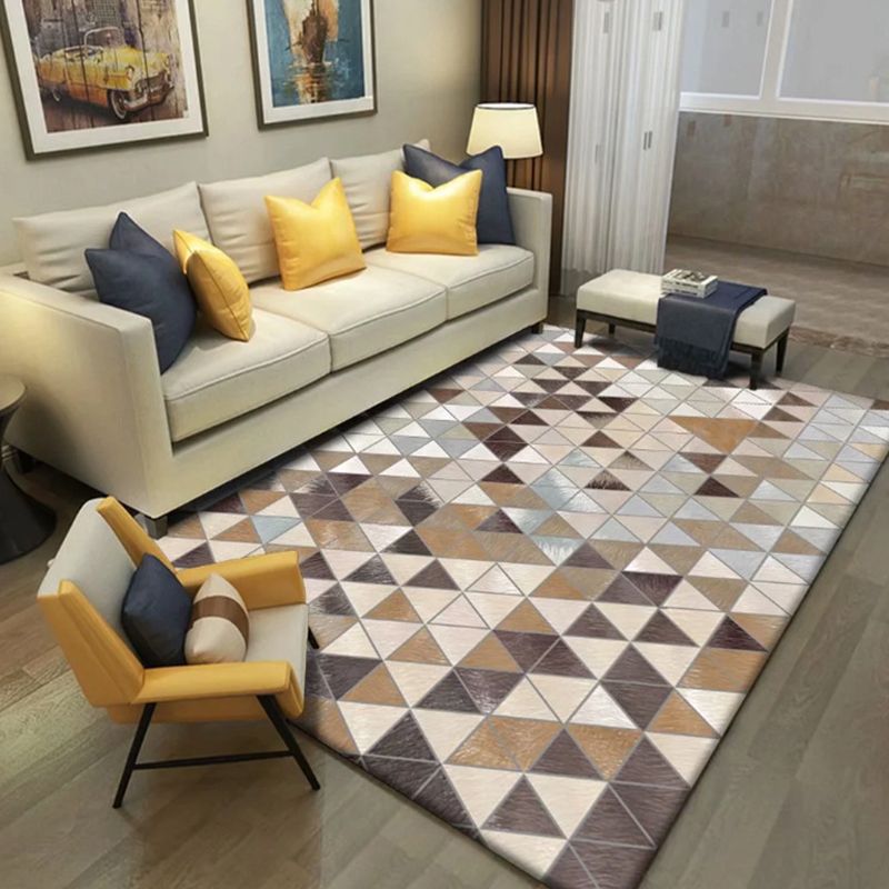 Zwart gestreepte tapijten Polyester Modern Rug Stain Resistant Rug voor woonkamer