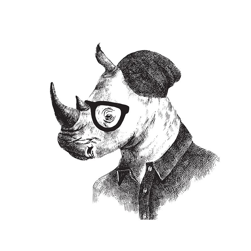 Illustration Animal Portrait Mural Wallpaper Large Wall Art for Boys Bedroom, Custom Print