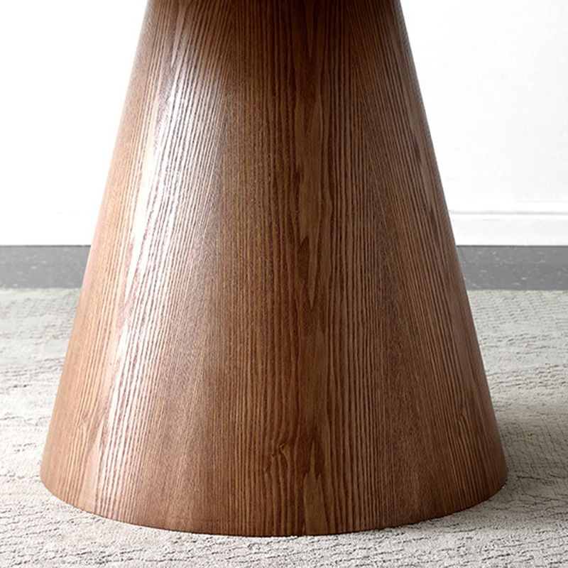 Round Sintered Stone Dining Table Stone Table in White with Pedestal