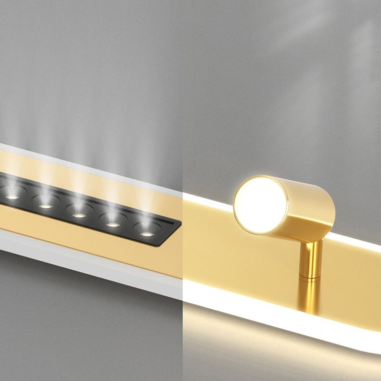 Linear Shape Flush Lights Modern Style Metal 4 Lights Flush Mount Fixture