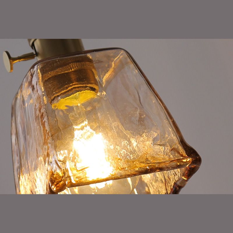Stile industriale Amber Amber Light Glass 1 Lampada appesa alla luce per camera da letto
