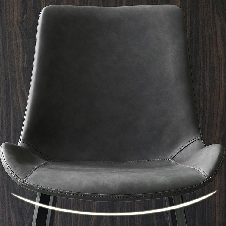 Silla auxiliar de cuero moderna para restaurante, silla de comedor con respaldo sólido (juego de 2)