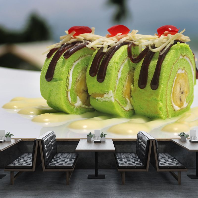 Simple Style Dessert Shop Decoration Dessert Mural Wallpaper, Custom Size Available