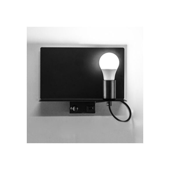 Bare Bulb Metal Supporter Wall Light Fixture 1 Light Simple Style Wall Lamp for Study
