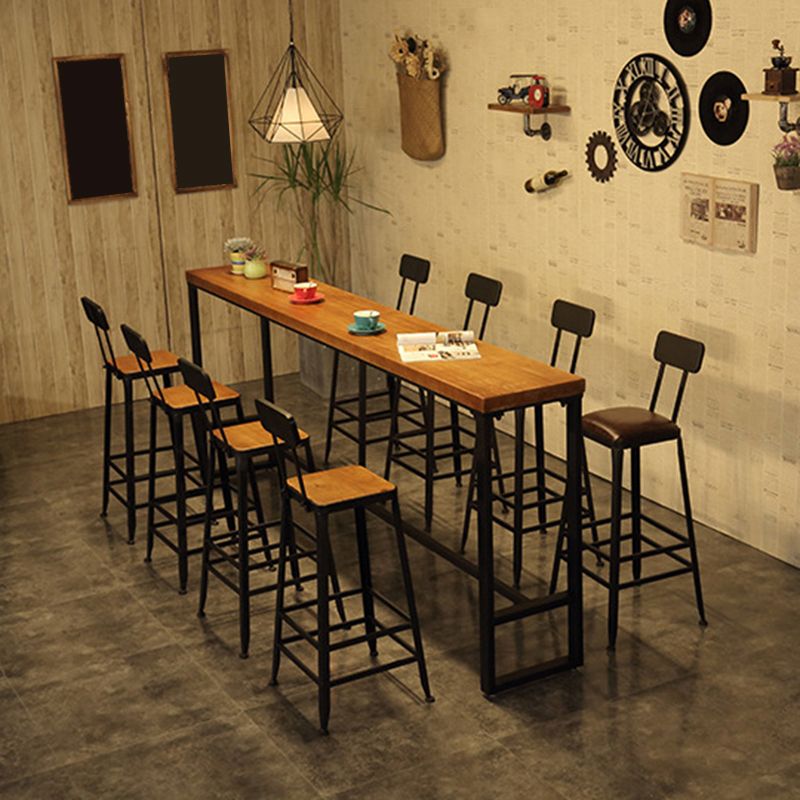 Industrial Rectangle Bistro Bar Desk Coffee Shop Trestle Bistro Bar Table