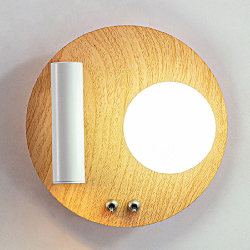 2 luces de lectura geométrica de la iluminación de pared de estilo moderno lámpara montada en la pared en marrón