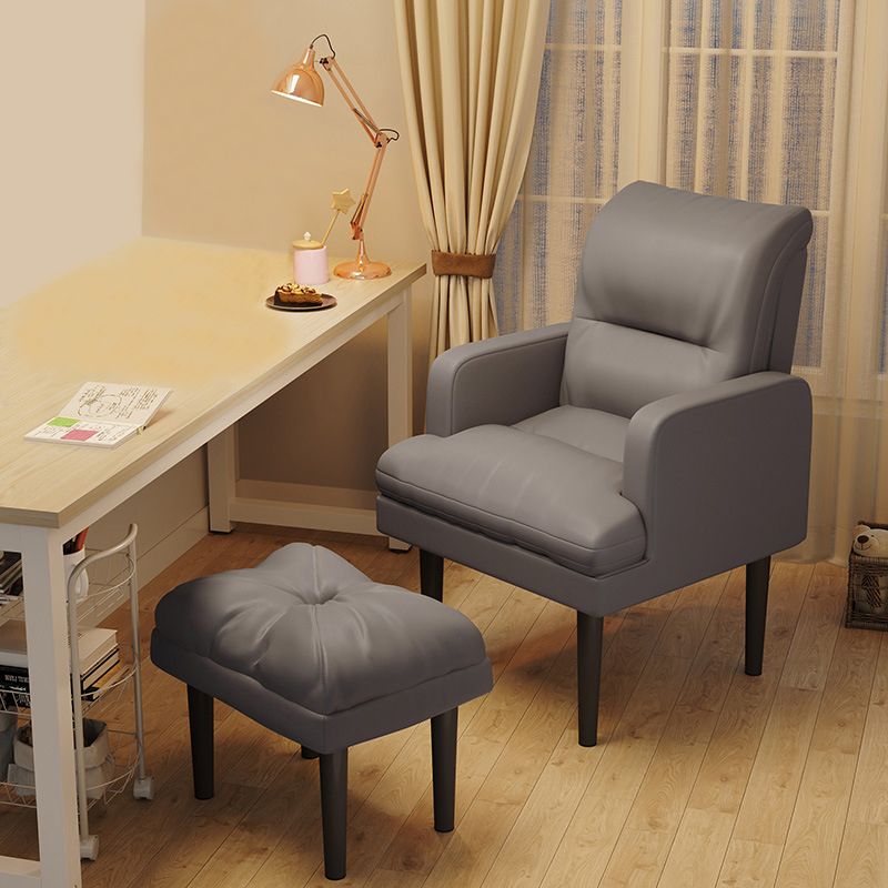 Faux Leather Chair 25.9" L x 25.9" W x 37.4" H Arms Included Chair for Living Room