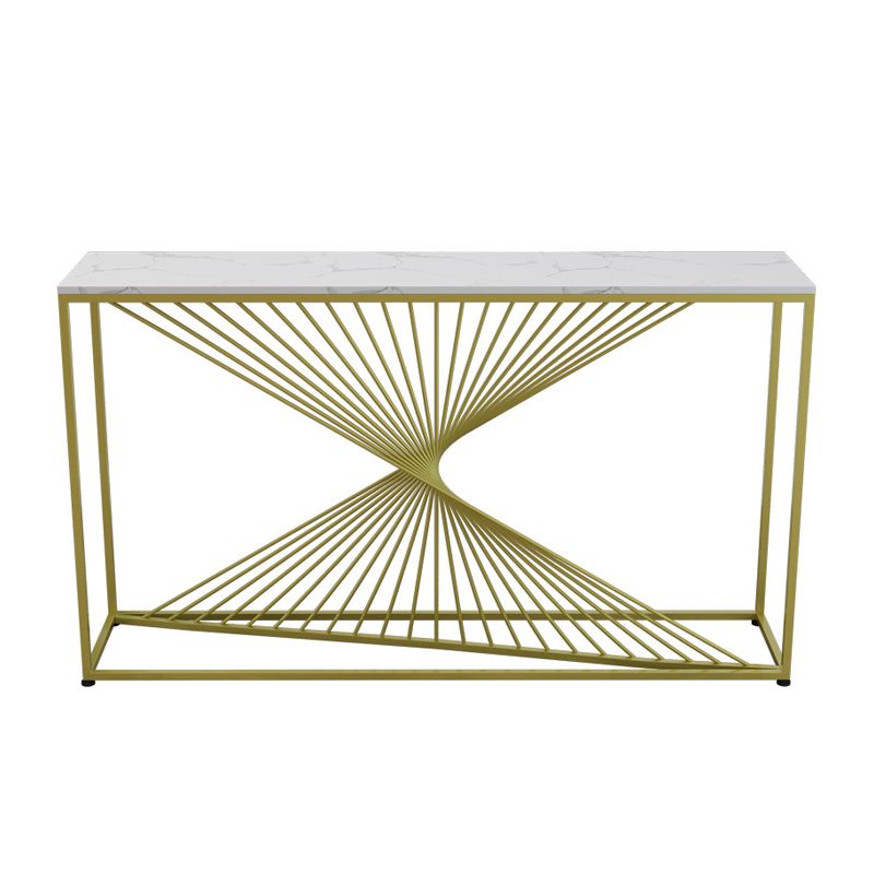 Marble Modern Console Table 11.81-inch Wide Rectangle Accent Table