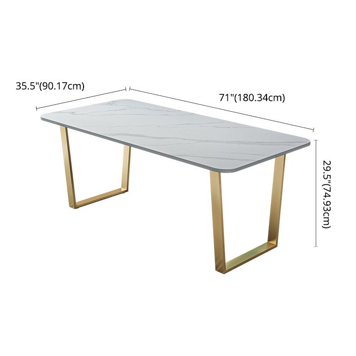 Rectangle Scandinavian Style Dining Room Set Sintered Stone Top Dining Furniture Set