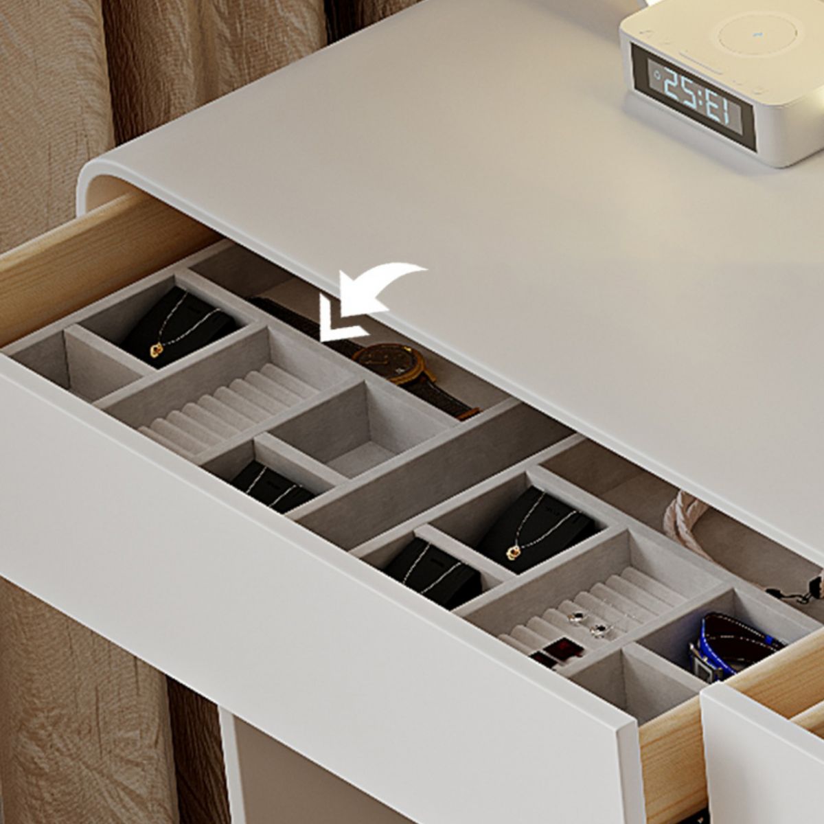 15.74" Wide Make-up Vanity White Makeup Vanity Desk Table with 5/8 Drawers