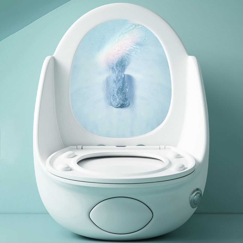 1-Piece Flush Toilet 1.2/1.6 GPF Elongated Toilet Bowl for Bathroom