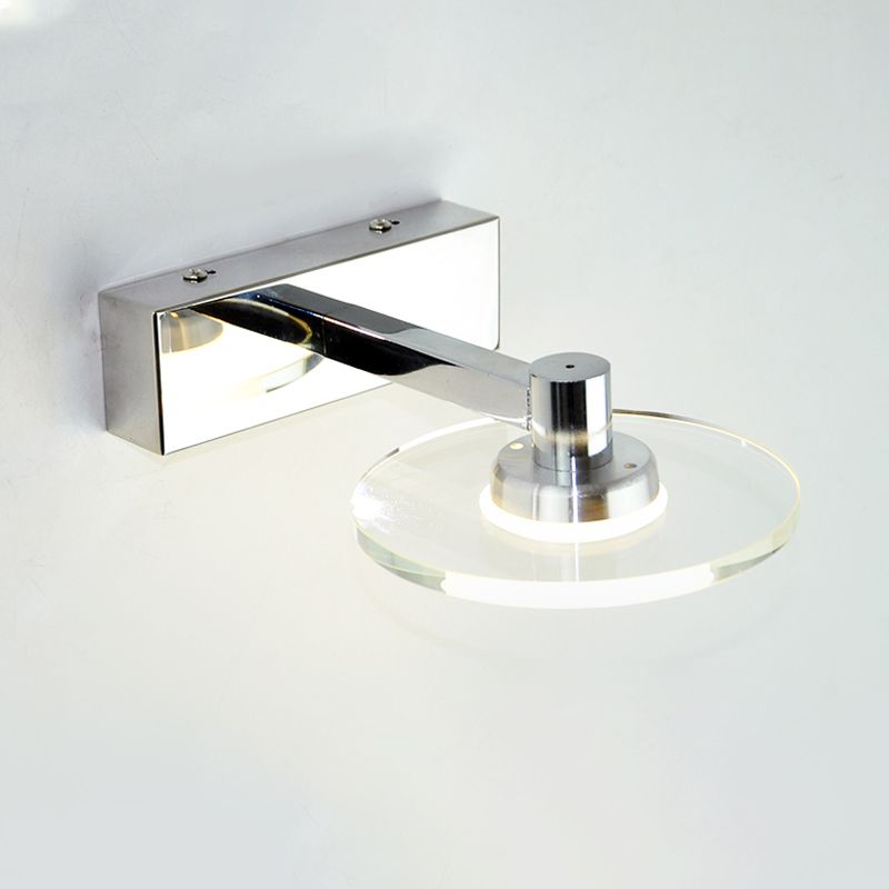 Modern Style Round LED Wall Lamp Crystal 1 Light Mirror Wall Lighting Ideas