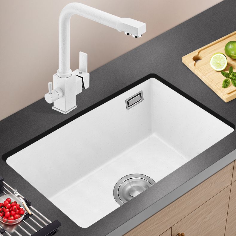 Quartz Kitchen Sink Single Bowl Kitchen Sink with with Drain Strainer Kit