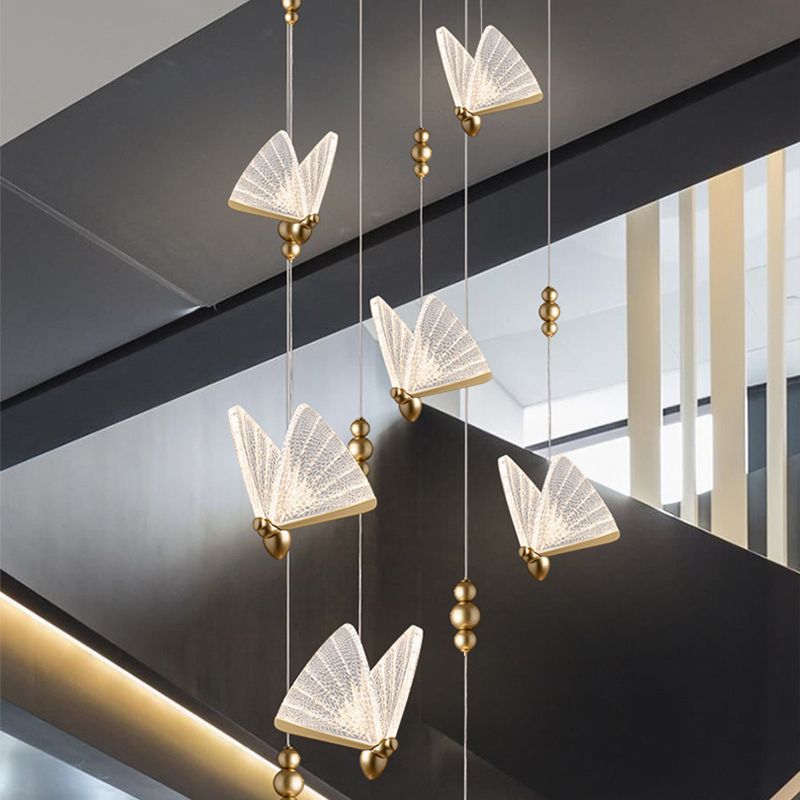 1-Light Acrylic Suspended Lighting Fixture Modern Pendant Light Kit for Bedroom