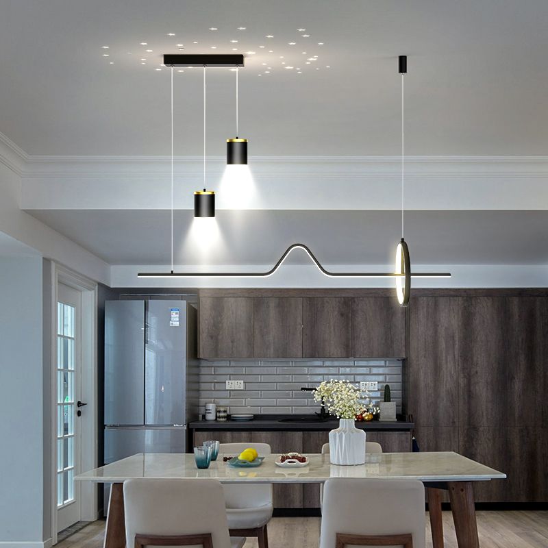 Linear Pendant Lighting Island Lighting Fixtures Modern Kitchen Pendant Lights for Dining Room