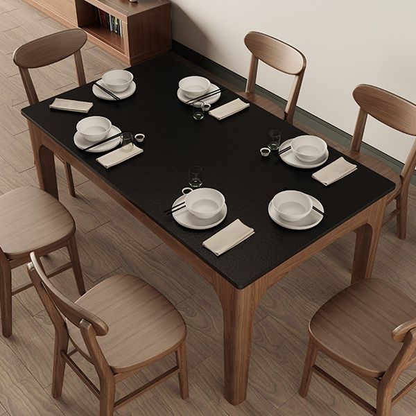 Contemporary Kitchen Rectangle Dinner Table 4 Legs Dining Table