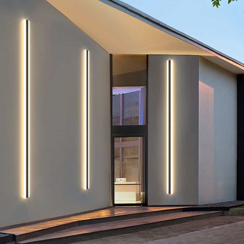 Lineare Form Metallwandbeleuchtung moderner Stil Einmals Wandhalterung in Schwarz