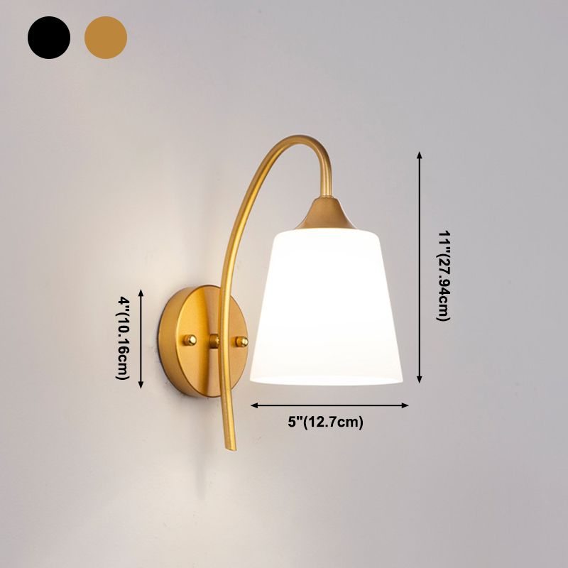 Bedroom Nordic Sconce Light Fixtures 1 Bulb Glass Wall Mounted Lighting