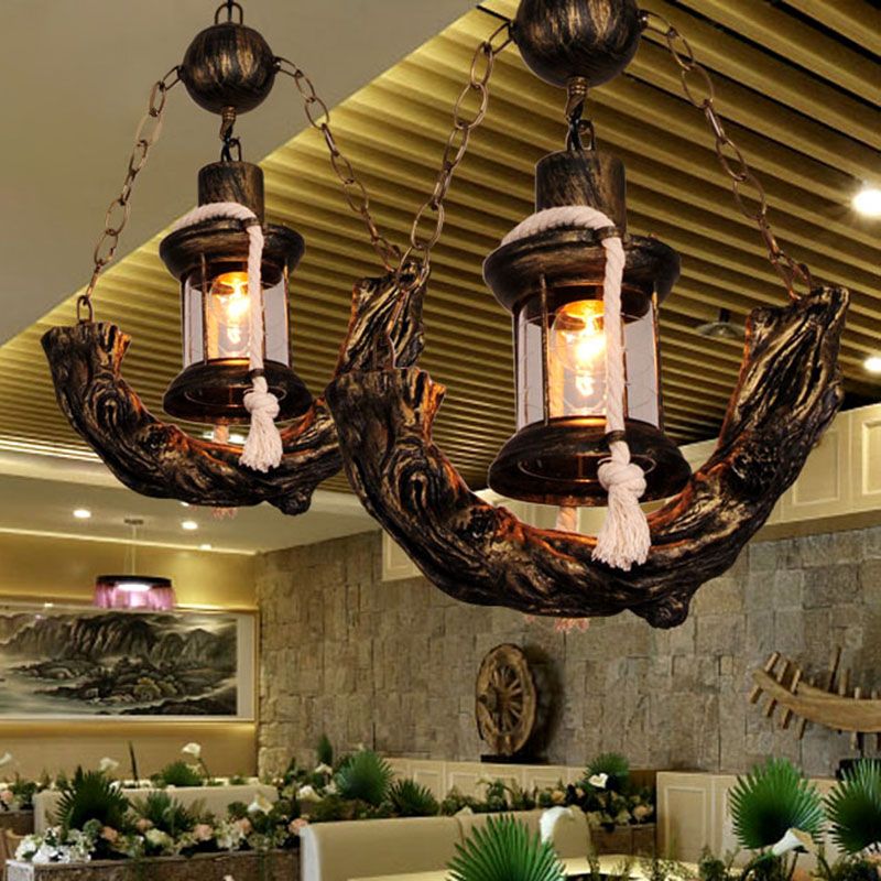 Lampada a sospensione del ristorante a forma di barca a vela in metallo nautico in bronzo 1 ciondolo per goccia in bronzo