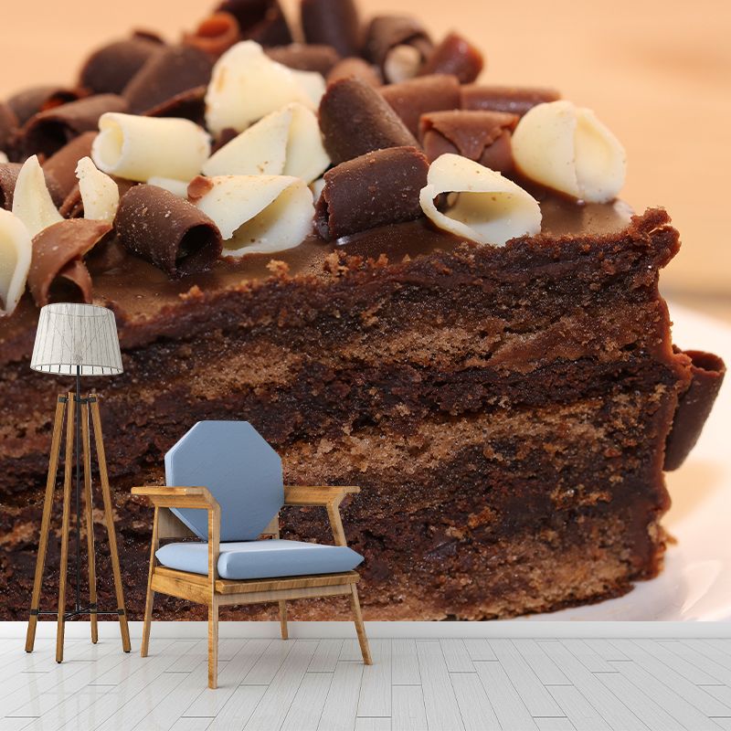 Delicious Cake Wall Decal Mural Stain Resistant Contemporary Dessert Shop Wall Covering