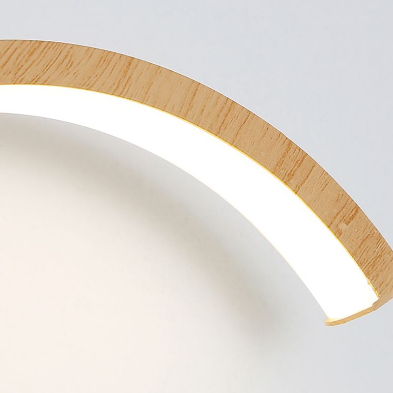 Modern Simple Wall Light Circle Shape Wood Grain Wall Lamp for Living Room