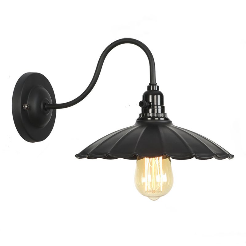 Geometric Wall Sconce Lighting Industrial Style Glass 1 Head Wall Mounted Light Fixture in Black