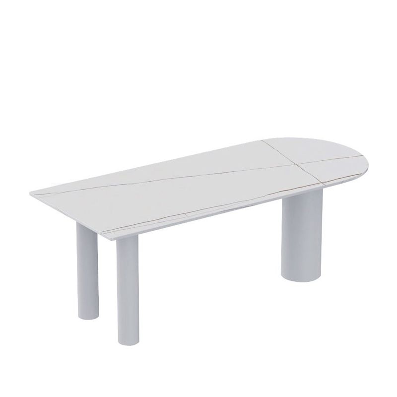 SinteredStone Home Dining Table Modern White Dining Room Table