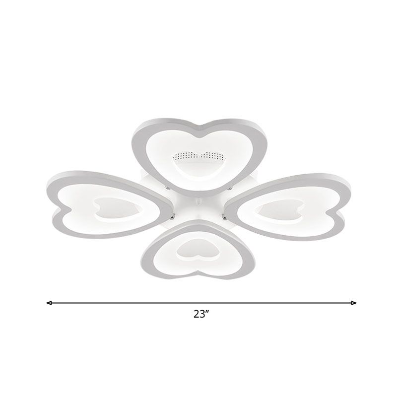 Montage de plafond moderne 4/6-6 avec une teinte acrylique coeur blanc lampe à chasse d'eau chaude / blanche / naturel