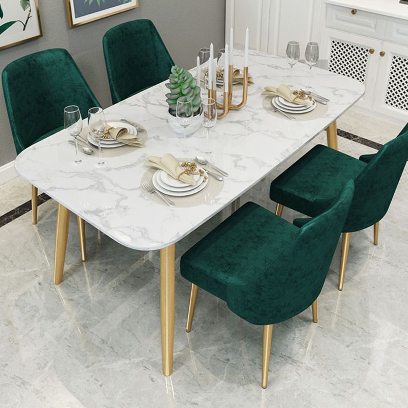 Modern Faux Marble Dining Table Metal Dining Table for Home Use