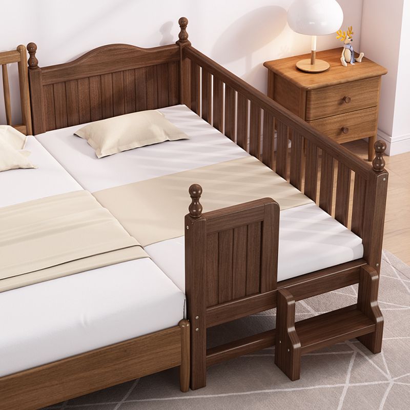 Solid Wood Baby Crib Traditional Beech Nursery Bed with Guardrails