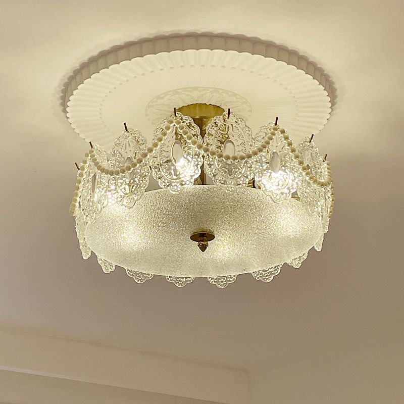 Modern Ceiling Light Household Flush Mount Ceiling Light Fixture with Glass Shade