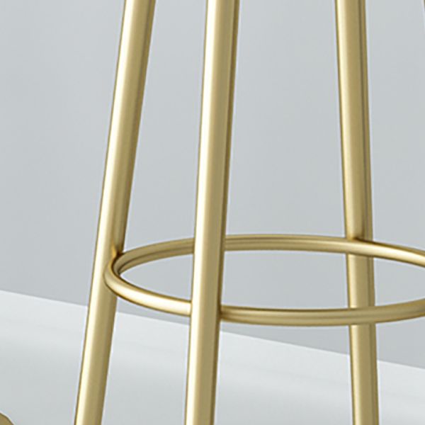 Glam Style Armless Counter Stool Faux Leather Round Bar Stool