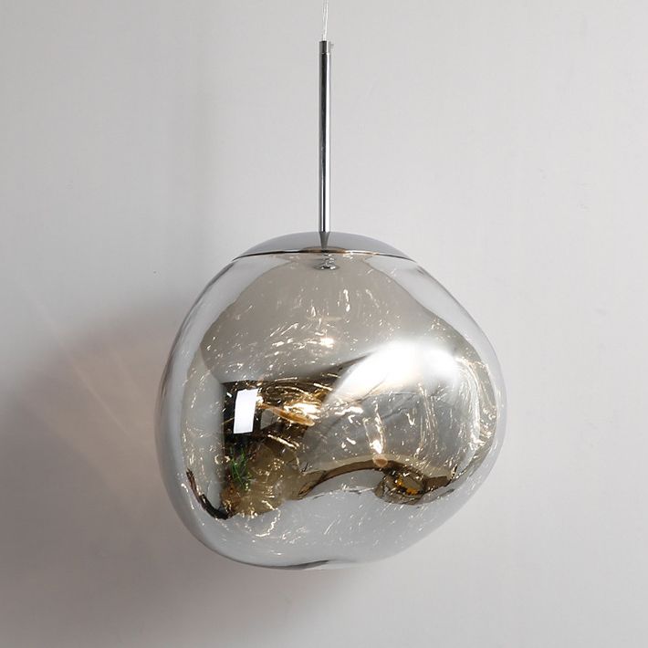 Irregular Lava Glass Shade Hanging Light Minimalist Art Decorative Drop Pendant Lamp for Restaurant