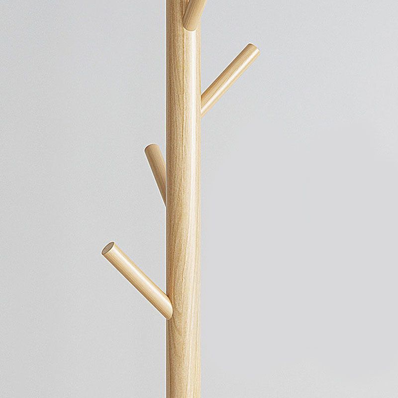 Modern Coat Rack Free Standing Solid Wood Clothes Hanger with Coat Hooks