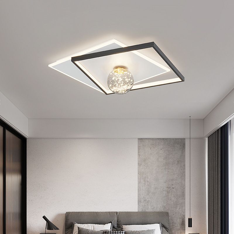 Modern Geometric Ceiling Lighting Metal LED Bedroom Ceiling Flush Mount