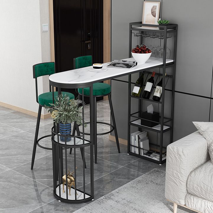 Modern Bar Table Set 1/2/3 Pieces Stone Bar Table and Stool Set