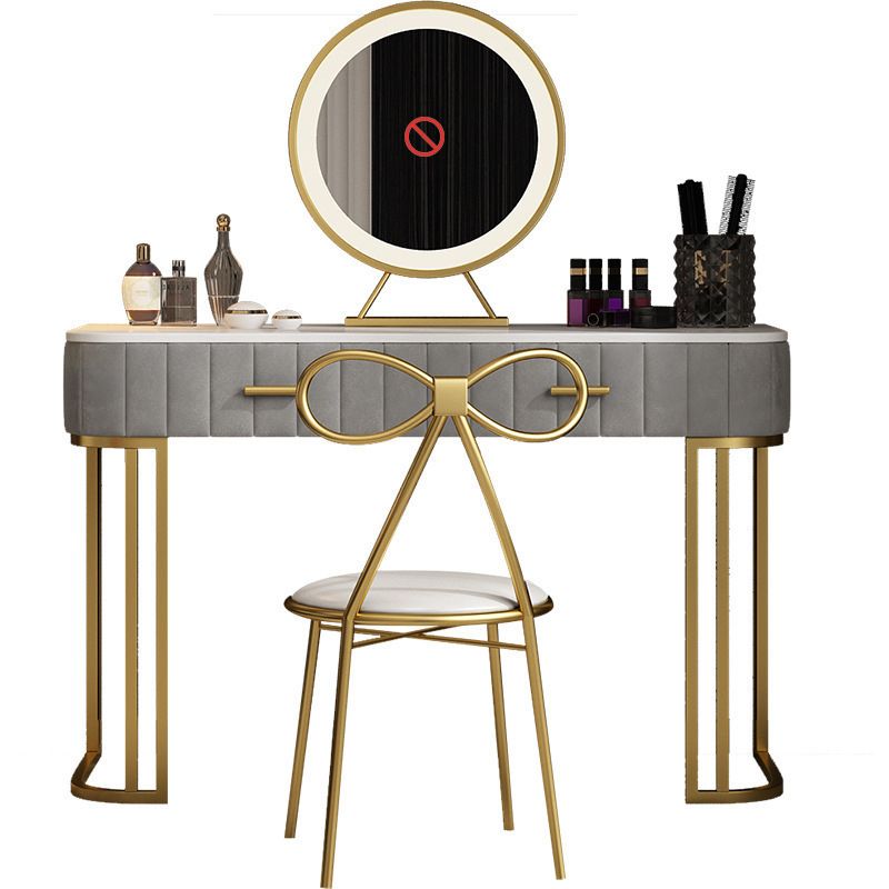 Make-up Vanity With Drawer Marble Glam Bedroom Double Drawers
