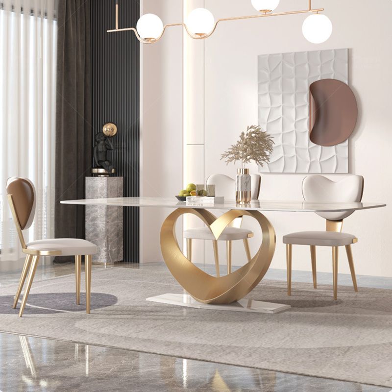 Nordic Glam Rectangle Sintered Stone Table Set 1/4/5/7/9 Pieces Dining Set