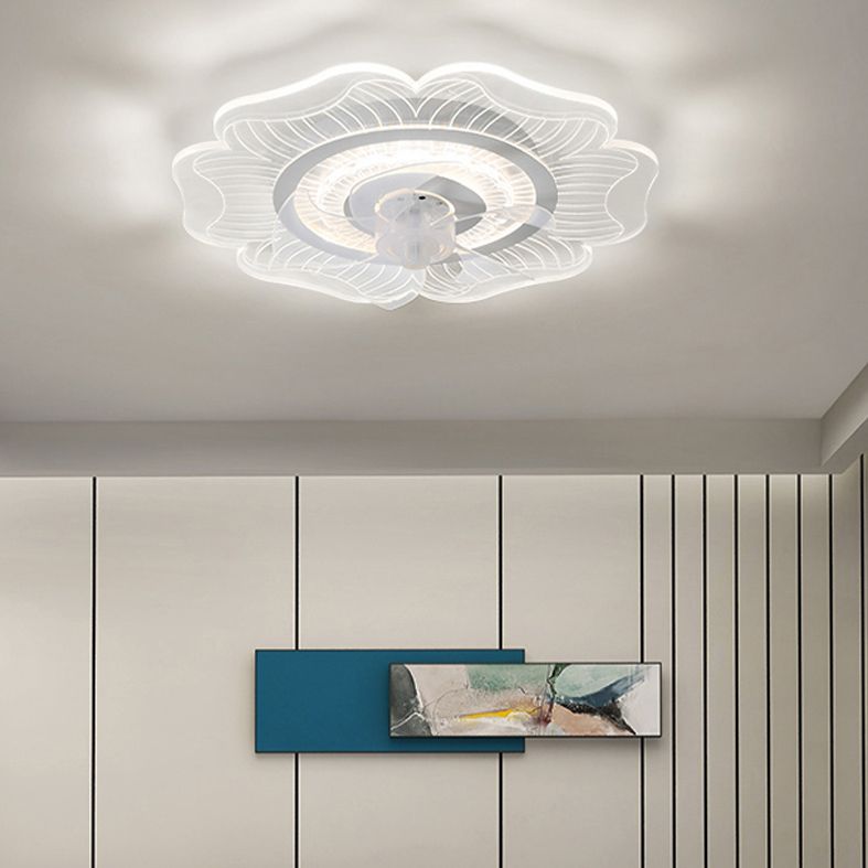 Weiße ultradünne Deckenventilator Leuchte Einfachheit Acryl LED Semi Flush Mount Light für Schlafzimmer