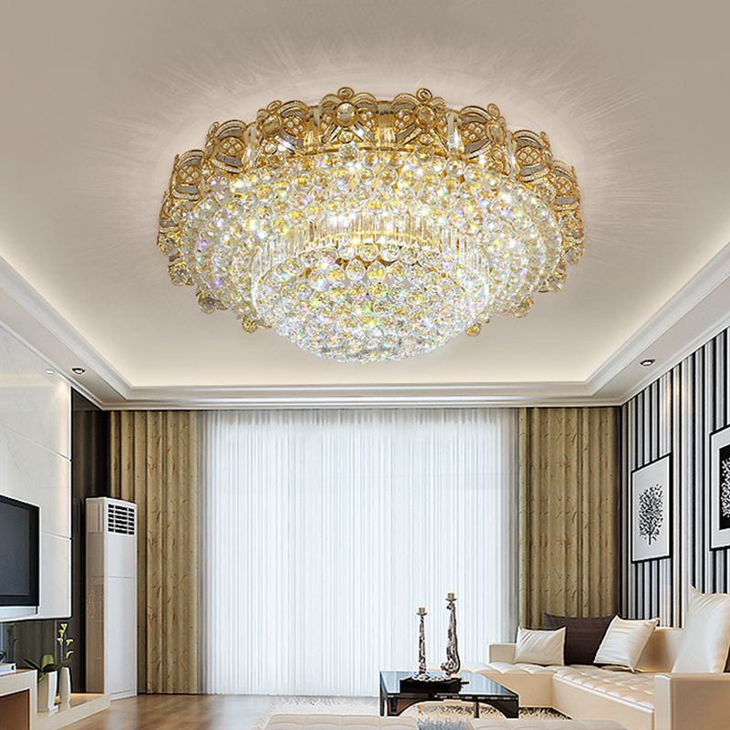 Multi-tier LED flush plafond licht modernist goud kristal flush mount verlichting