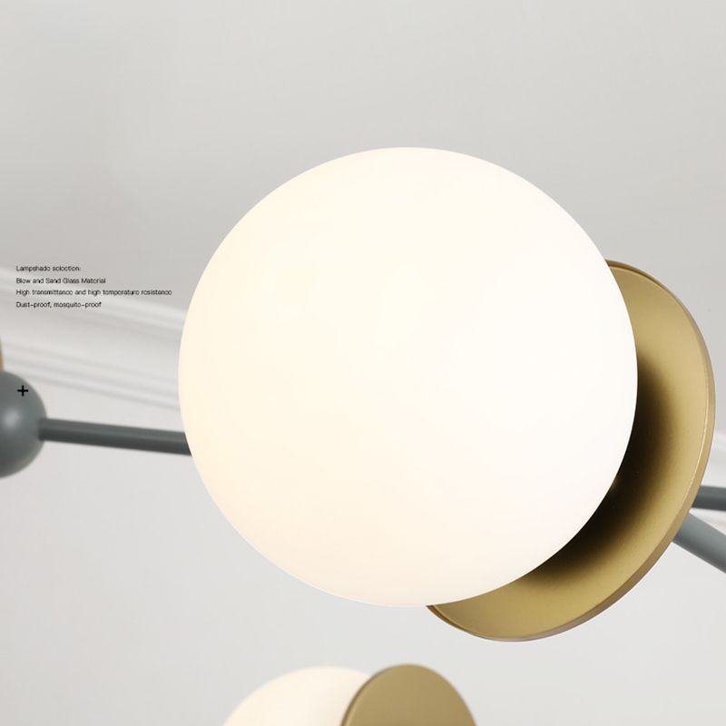 Lampadario bianco lampadario in vetro moderno apparecchio di illuminazione sospesa per sala da pranzo